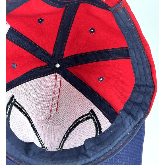 Marvel Spiderman Face Baseball Hat Red/Blue Adjustable Cloth Band Unisex - Picture 11 of 12